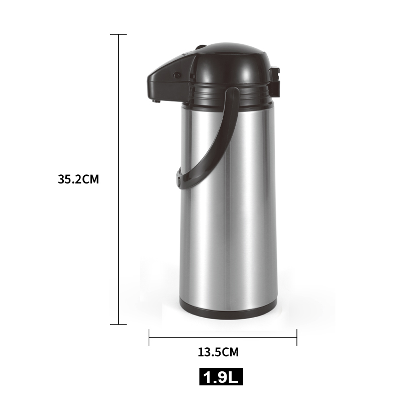 Sunlife 1.9L Stainless Steel Air Pump Vacuum Pot High Quality Glass Inner Vacuum Flask-1