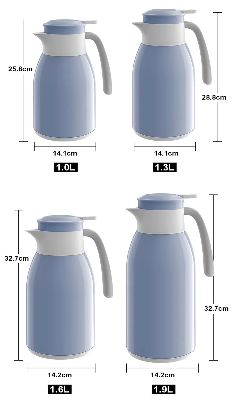 Sunlife1000ml High Quality PP Body With White Glass Glass Thermos vacuum flask-2