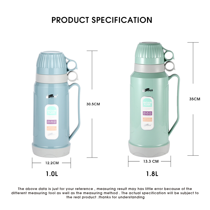 Daydays 1.0L Plastic kettle water bottle glass refill thermos vacuum water flask new design-2