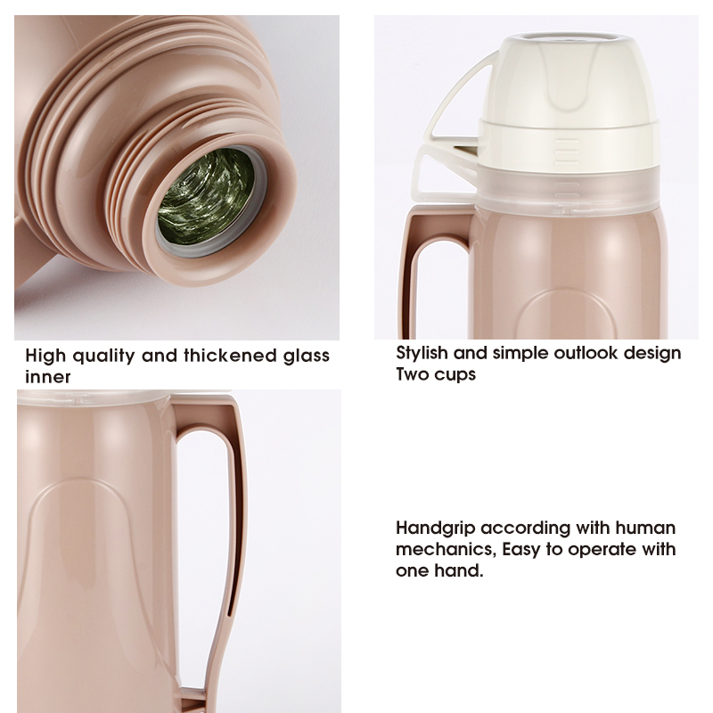 Daydays 1000ml Patented Design Food Grade PP Plastic Body Glass Inner Thermos jug vacuum flask-3