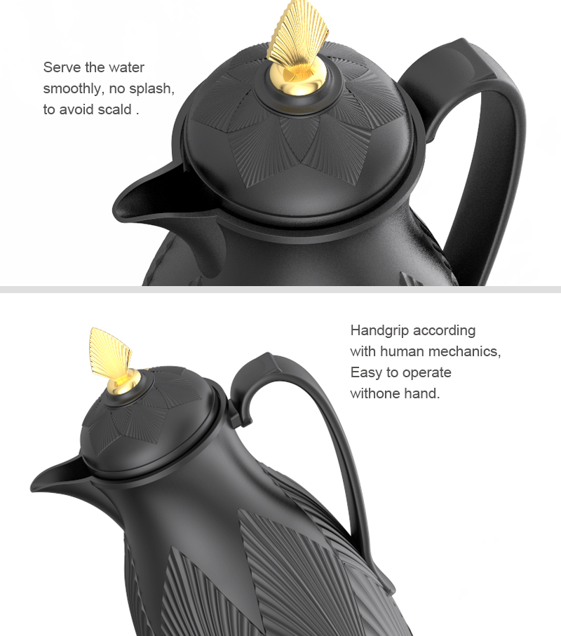 Sunlife Vacuum Flask Arabic Coffee Pot New Patent Design Hot Selling 1.0L with White Glass-2