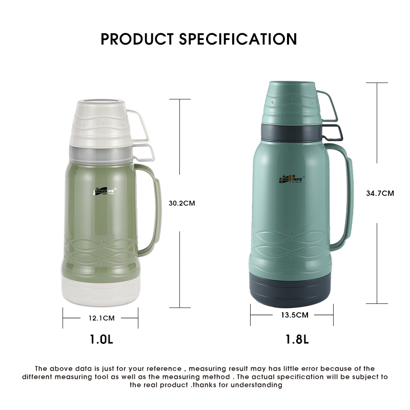 Daydays vacuum flask 1.0L High Quality Plastic glass liner thermo jug vacuum flask-2