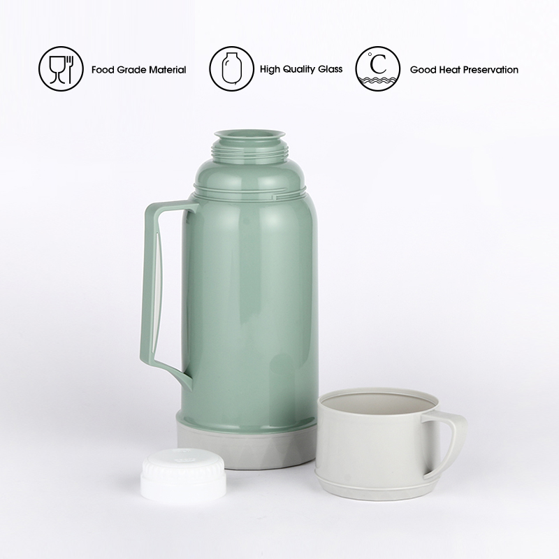 Daydays 1.0L thermos kettle water bottle plastic body tea cup vacuum flask with glass liner-4