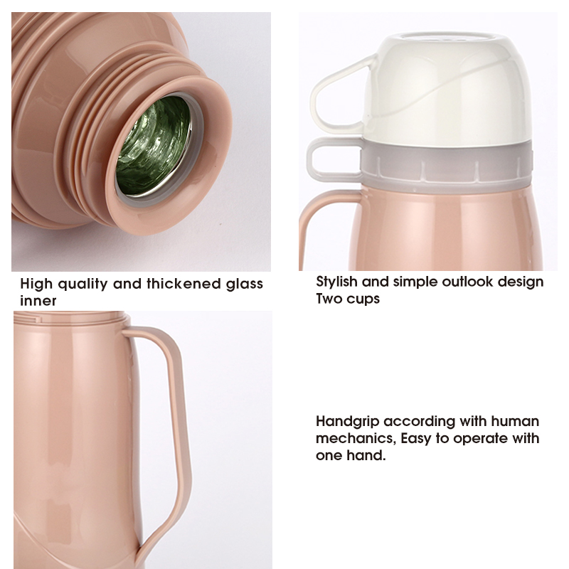 Daydays 1000ml Patent Design Portable Customized Color Available Pink Glass Thermos vacuum flask-3