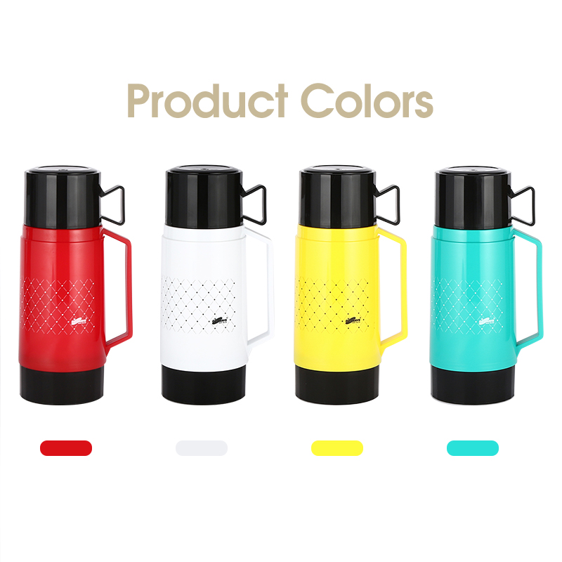 Daydays Fashion Design 1000ml Portable thermos bottle plastic body tea cup good price vacuum flask with glass refill-1