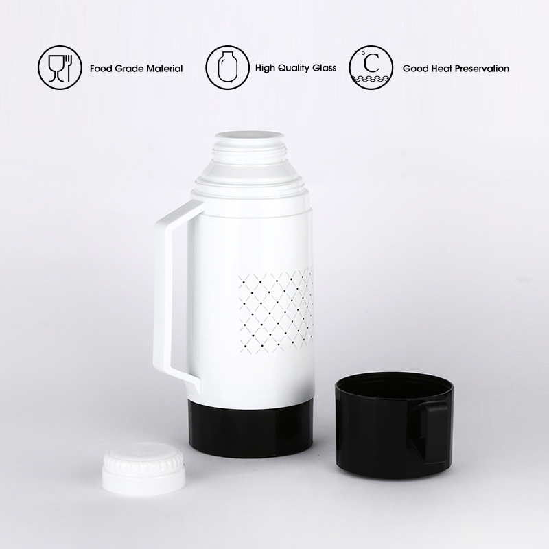 Daydays Fashion Design 1000ml Portable thermos bottle plastic body tea cup good price vacuum flask with glass refill-4