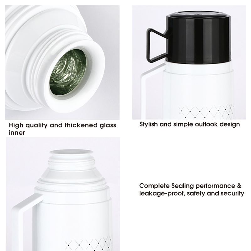 Daydays Fashion Design 1000ml Portable thermos bottle plastic body tea cup good price vacuum flask with glass refill-3