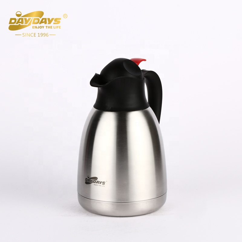Sunlife hot selling Design High Quality Double Wall Metal Vacuum Flask Coffee Jug With Plastic Handle-3