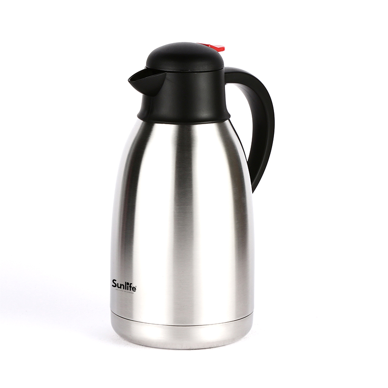 Sunlife Fast Delivery 2000ml Push Botton Lid Double Wall Stainless Steel Metal Thermal Jug-3