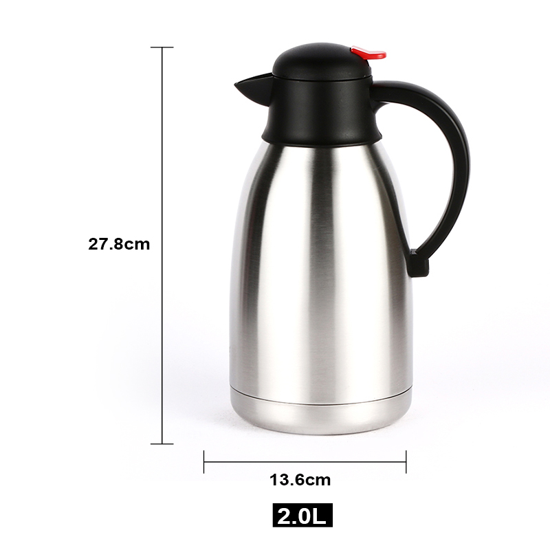 Sunlife Fast Delivery 2000ml Push Botton Lid Double Wall Stainless Steel Metal Thermal Jug-2