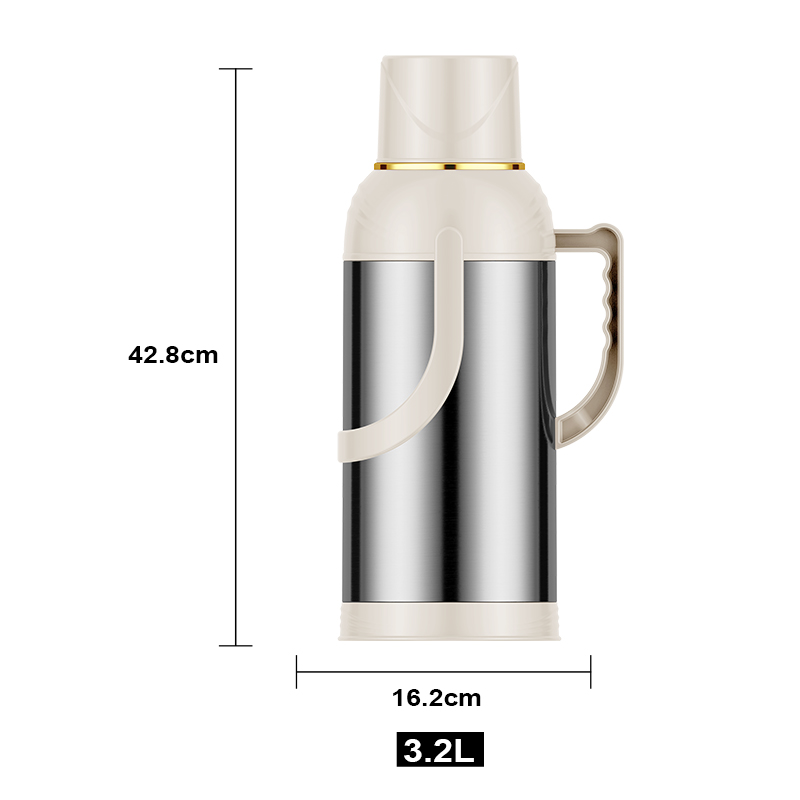 Sunlife 3.2L Large Capacity Thermal Jug Stainless Steel Body Thermo Glass Vacuum Flask-1