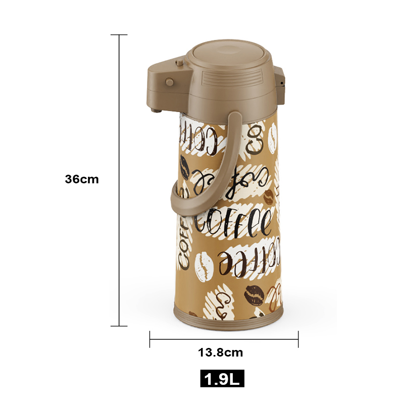 Sunlife Vacuum Flask Fashion Color Pattern Air Pump Pot Glass Liner Coffee Pot-1
