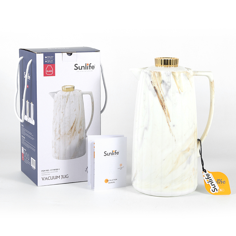 Thermos Kettle Plastic Body Customize Pattern 1.0L Arabian Coffee Pot Glass Refill-5