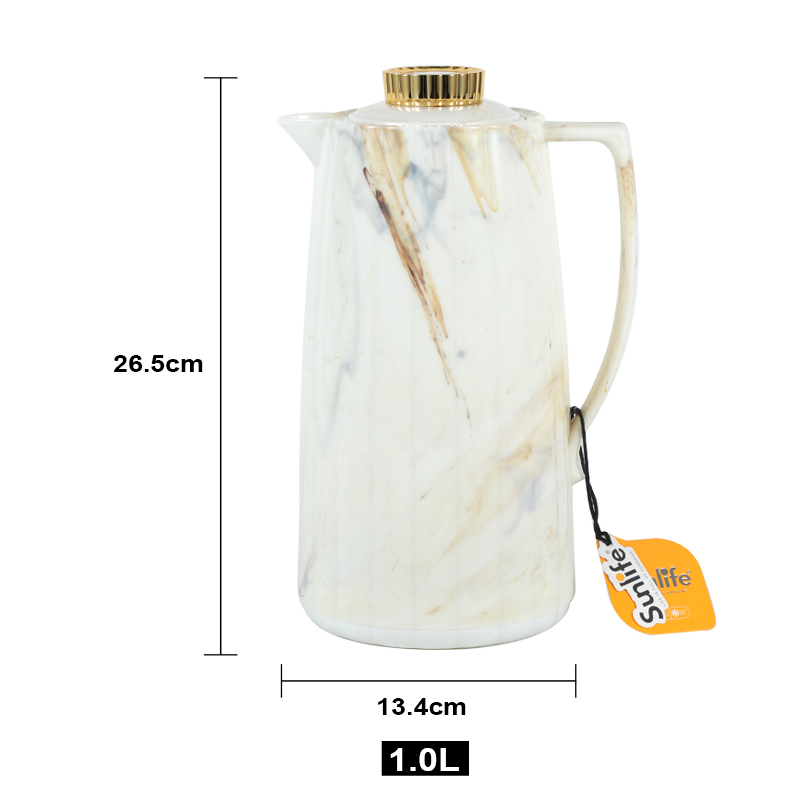 Thermos Kettle Plastic Body Customize Pattern 1.0L Arabian Coffee Pot Glass Refill-