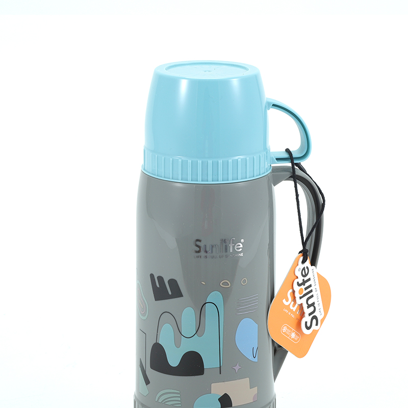 Sunlife stock 0.45L capacity PP plastic body cheap price vaccum Flask with glass refill-2
