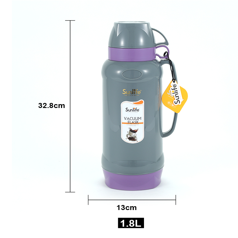 Sunlife Good quality 1.8L PP plastic body vacuum Flask with glass refill-1