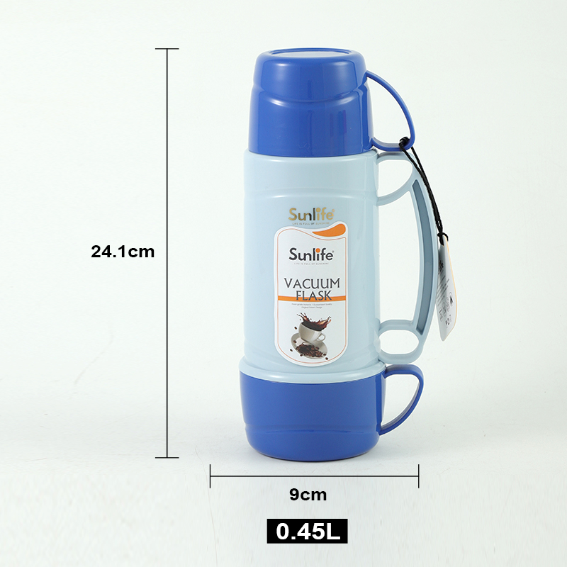 Sunlife hot-selling 0.45L PP plastic body Glass refill inside vacuum Flask-1