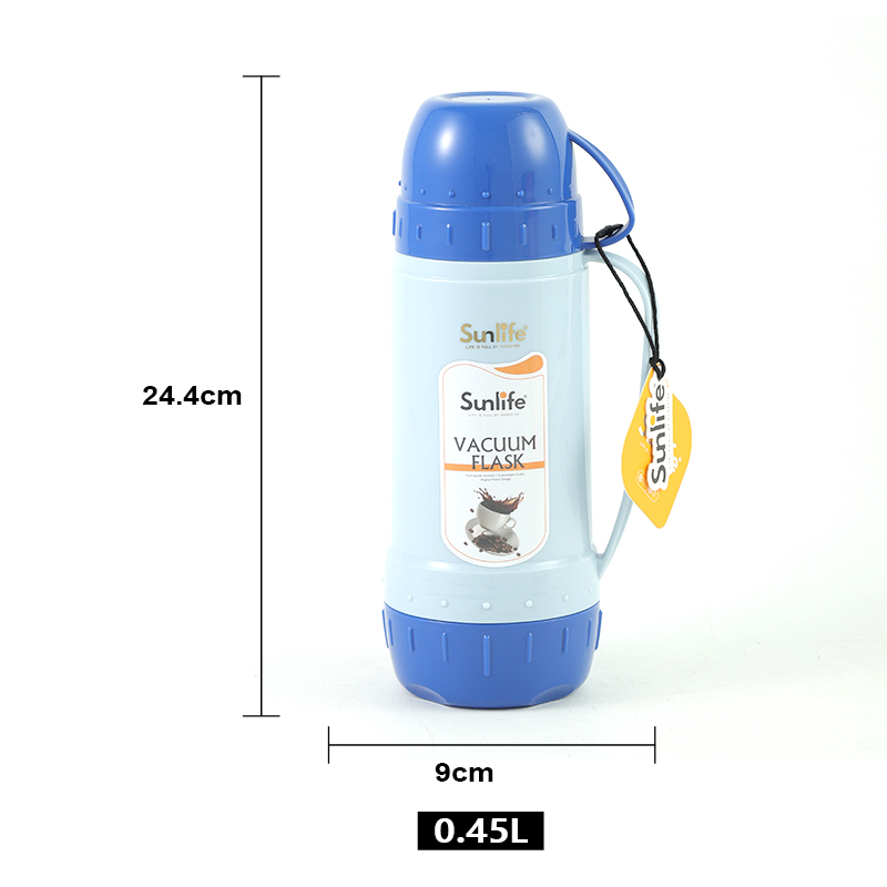 Sunlife high quality 450ml PP plastic body vacuum Flask with glass refill-1