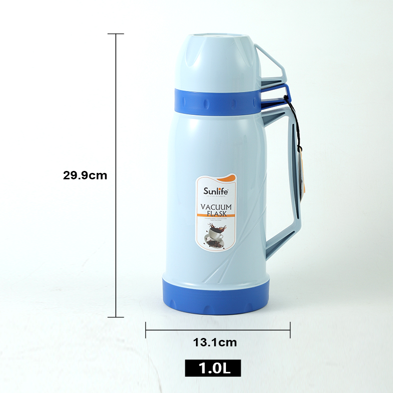 Sunlife 1000ml two cups camping Glass refill inside vacuum Flask-1